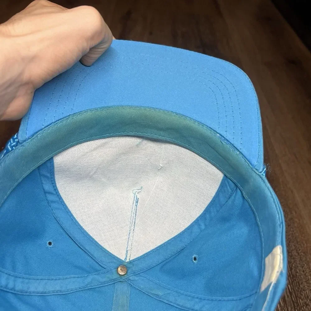 Vintage 90s Timbuktu‎ Snapback Hat Blue Rope Trucker Bar Grill Beach Surf Promo
